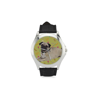 Pug Women's Classic Leather Strap Watch - TeeAmazing