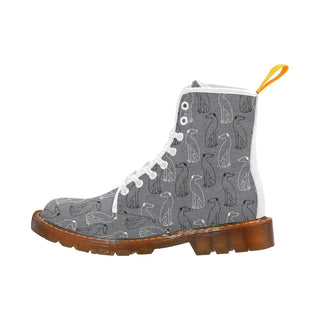 Grey Greyhound White Boots For Men - TeeAmazing