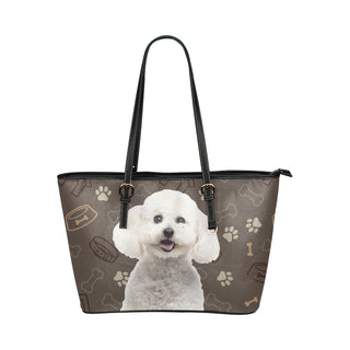 Bichon Frise Dog Leather Tote Bag/Small - TeeAmazing