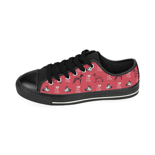 Great Dane Pattern Black Low Top Canvas Shoes for Kid - TeeAmazing