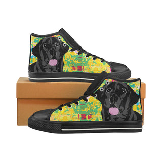 Black Lab Black High Top Canvas Women's Shoes/Large Size - TeeAmazing