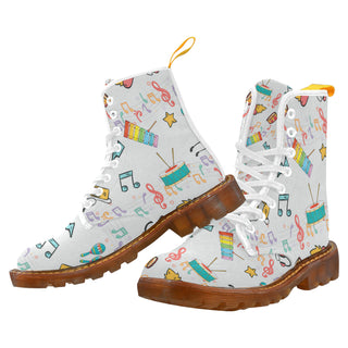 Cute Music White Boots For Men - TeeAmazing