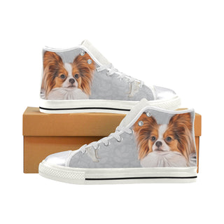 Papillon Lover White Women's Classic High Top Canvas Shoes - TeeAmazing