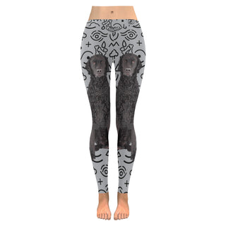 Curly Coated Retriever Low Rise Leggings (Flatlock Stitch) (Model L05) - TeeAmazing