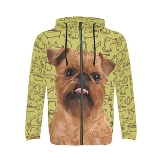 Brussels Griffon All Over Print Full Zip Hoodie for Men - TeeAmazing