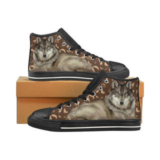 Wolf Lover Black Men’s Classic High Top Canvas Shoes /Large Size - TeeAmazing