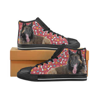 Tervuren Black Women's Classic High Top Canvas Shoes - TeeAmazing