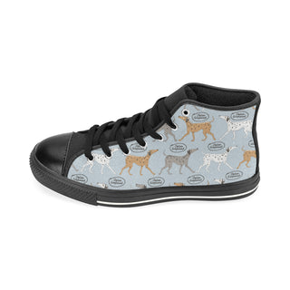 Italian Greyhound Pattern Black High Top Canvas Shoes for Kid - TeeAmazing