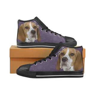English Pointer Dog Black High Top Canvas Women's Shoes/Large Size - TeeAmazing