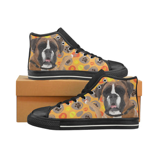 Boxer Black High Top Canvas Shoes for Kid - TeeAmazing