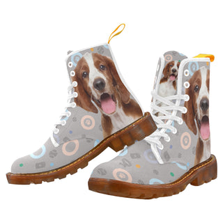Welsh Springer Spaniel Dog White Boots For Women - TeeAmazing