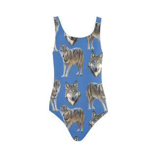 Wolf Pattern Vest One Piece Swimsuit - TeeAmazing