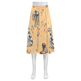 Great Dane Flower Mnemosyne Women's Crepe Skirt (Model D16) - TeeAmazing