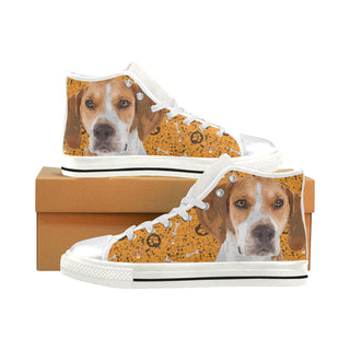 Coonhound White High Top Canvas Shoes for Kid - TeeAmazing