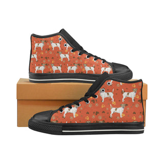 Jack Russell Terrier Water Colour Pattern No.1 Black High Top Canvas Women's Shoes/Large Size - TeeAmazing