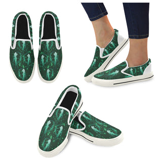 Sailor Neptune White Women's Slip-on Canvas Shoes/Large Size (Model 019) - TeeAmazing