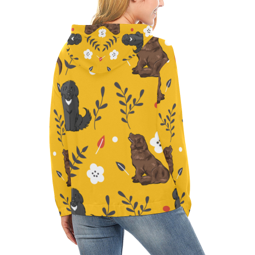 Newfoundland Flower All Over Print Hoodie for Women (USA Size) (Model H13) - TeeAmazing