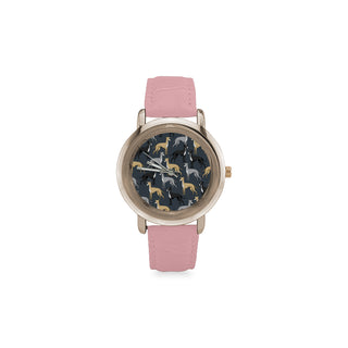 Greyhound Women's Rose Gold Leather Strap Watch - TeeAmazing