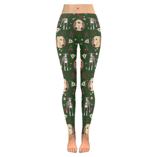 Greyhound Flower Low Rise Leggings (Invisible Stitch) (Model L05) - TeeAmazing