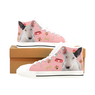 Bull Terrier Dog White Men’s Classic High Top Canvas Shoes /Large Size - TeeAmazing