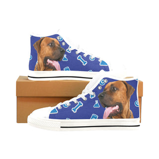 Tosa Dog White Men’s Classic High Top Canvas Shoes /Large Size - TeeAmazing