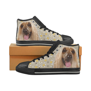 Afghan Hound Black High Top Canvas Shoes for Kid - TeeAmazing