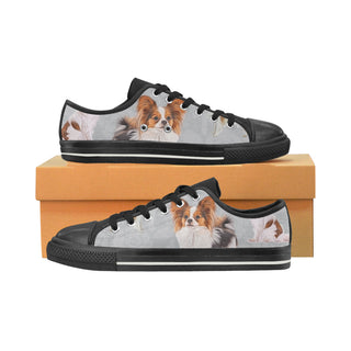 Papillon Lover Black Low Top Canvas Shoes for Kid - TeeAmazing