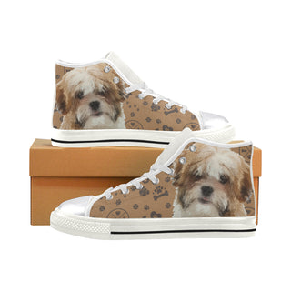 Maltese Shih Tzu Dog White Women's Classic High Top Canvas Shoes - TeeAmazing