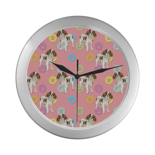 Cavalier King Charles Spaniel Water Colour Pattern No.1 Silver Color Wall Clock - TeeAmazing