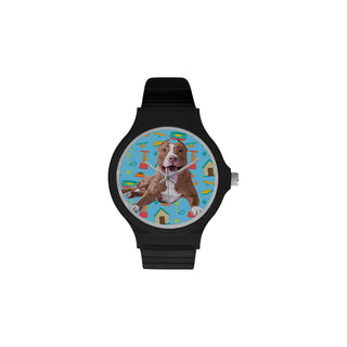 Pit bull Unisex Round Plastic Watch - TeeAmazing