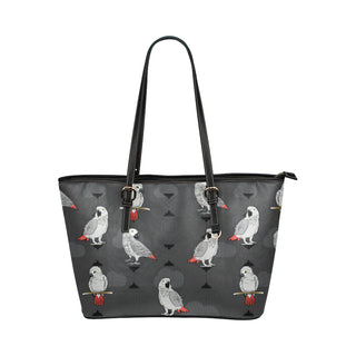 African Greys Leather Tote Bag/Small - TeeAmazing