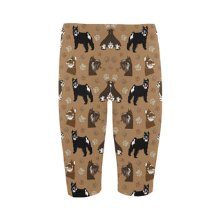 Miniature Schnauzer Pattern Hestia Cropped Leggings - TeeAmazing