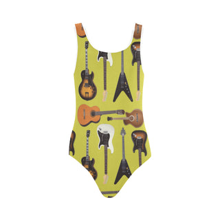 Guitar Pattern Vest One Piece Swimsuit - TeeAmazing