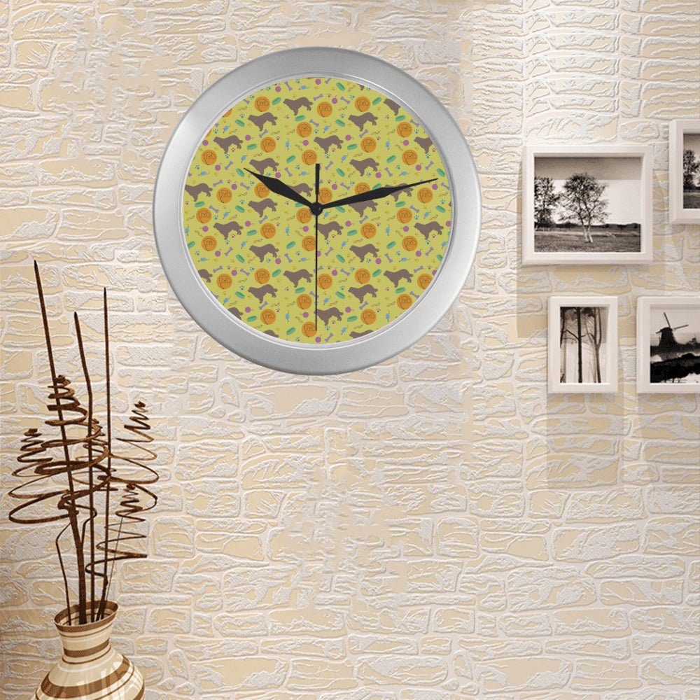 Newfoundland Pattern Silver Color Wall Clock - TeeAmazing