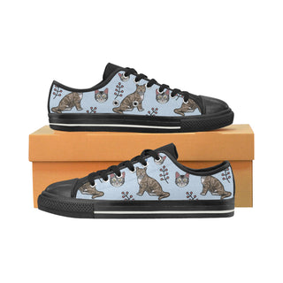 American Shorthair Black Low Top Canvas Shoes for Kid - TeeAmazing