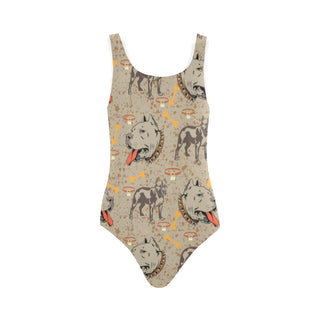 Pitbull Pattern Vest One Piece Swimsuit - TeeAmazing