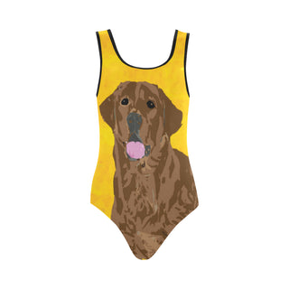 Chocolate Labrador Vest One Piece Swimsuit - TeeAmazing