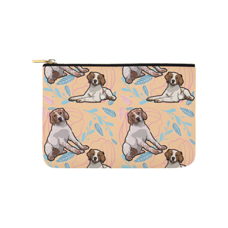 Brittany Spaniel Flower Carry-All Pouch 9.5''x6'' - TeeAmazing