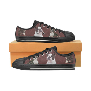 Boston Terrier Lover Black Women's Classic Canvas Shoes - TeeAmazing