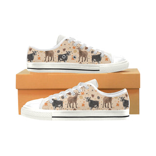 Goat White Low Top Canvas Shoes for Kid - TeeAmazing