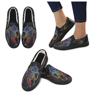 Great Dane Glow Design 1 Black Women's Slip-on Canvas Shoes - TeeAmazing