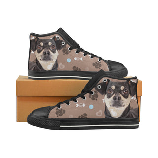 Chiweenie Dog Black Women's Classic High Top Canvas Shoes - TeeAmazing