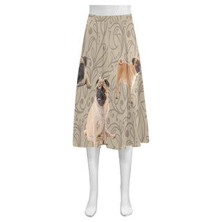 Pug Lover Mnemosyne Women's Crepe Skirt (Model D16) - TeeAmazing