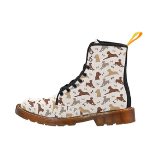 Labrador Retriever Pattern Black Boots For Men - TeeAmazing