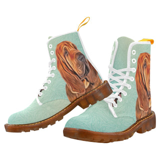 Bloodhound Lover White Boots For Women - TeeAmazing