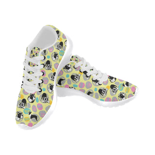 Boston Terrier Pattern White Sneakers Size 13-15 for Men - TeeAmazing