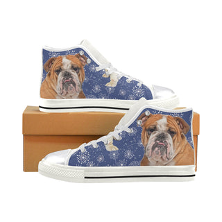 English Bulldog Lover White Women's Classic High Top Canvas Shoes - TeeAmazing