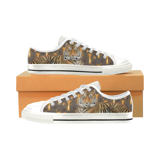 Tiger White Low Top Canvas Shoes for Kid - TeeAmazing