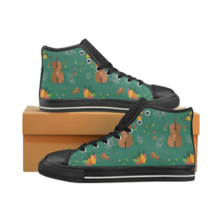 Cello Pattern Black Men’s Classic High Top Canvas Shoes - TeeAmazing