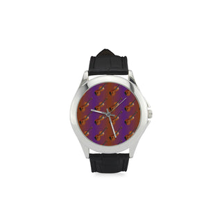 Violin Pattern Women's Classic Leather Strap Watch - TeeAmazing